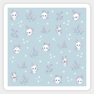 Sims Inspired Skulls and Flowers Pattern Sticker